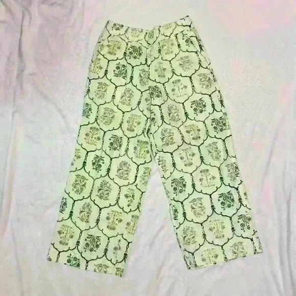 Rachel Zoe Green Floral Linen Pants for Women - Picture 4 of 7